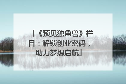 《预见独角兽》栏目：解锁创业密码，助力梦想启航