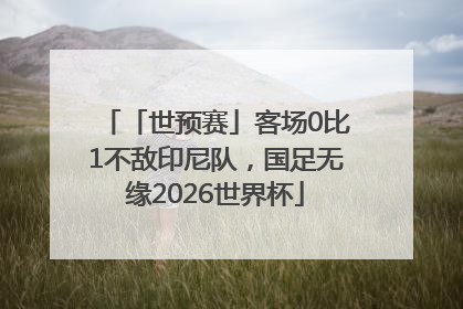 「世预赛」客场0比1不敌印尼队，国足无缘2026世界杯