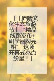 「庐陵文化生态旅游节」“精品线路发布+研学品牌亮相” 这场开幕式亮点纷呈！