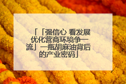 「强信心 看发展 优化营商环境争一流」一瓶胡麻油背后的产业密码