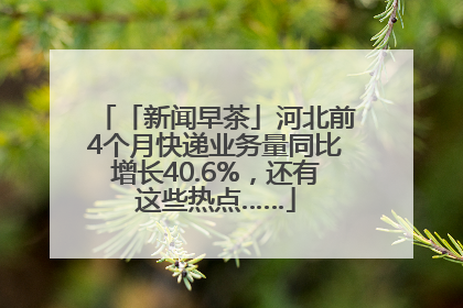 「新闻早茶」河北前4个月快递业务量同比增长40.6%，还有这些热点……