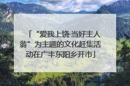 “爱我上饶·当好主人翁”为主题的文化赶集活动在广丰东阳乡开市