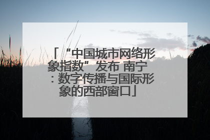 “中国城市网络形象指数”发布 南宁：数字传播与国际形象的西部窗口