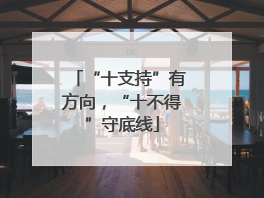 “十支持”有方向，“十不得”守底线