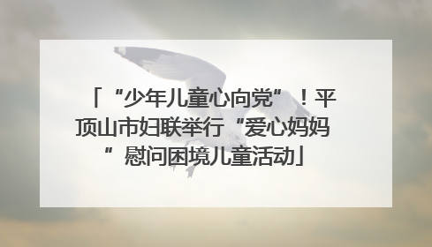 “少年儿童心向党”！平顶山市妇联举行“爱心妈妈”慰问困境儿童活动