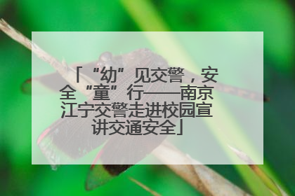 “幼”见交警，安全“童”行——南京江宁交警走进校园宣讲交通安全