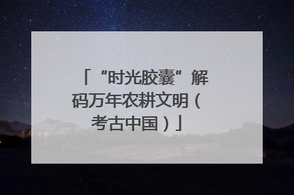 “时光胶囊”解码万年农耕文明（考古中国）