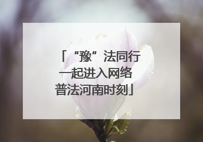 “豫”法同行 一起进入网络普法河南时刻