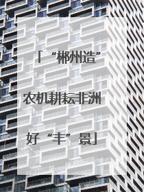 “郴州造”农机耕耘非洲好“丰”景
