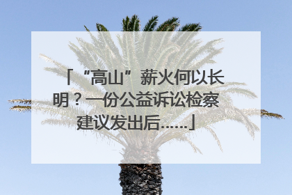 “高山”薪火何以长明？一份公益诉讼检察建议发出后……