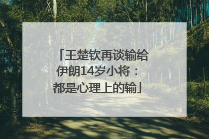 王楚钦再谈输给伊朗14岁小将：都是心理上的输