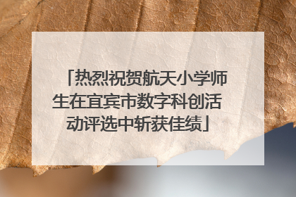热烈祝贺航天小学师生在宜宾市数字科创活动评选中斩获佳绩