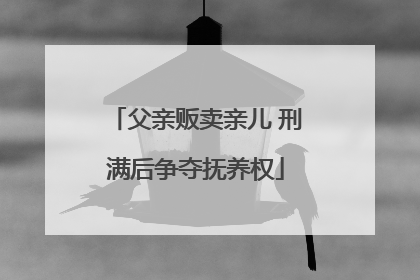 父亲贩卖亲儿 刑满后争夺抚养权