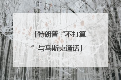 特朗普“不打算”与马斯克通话