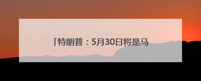 特朗普：5月30日将是马斯克在政府效率部最后一天