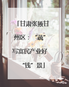 甘肃张掖甘州区：“蔬”写富民产业好“钱”景