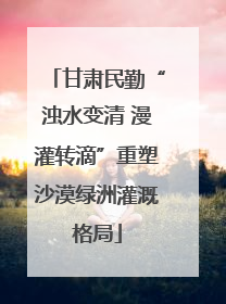 甘肃民勤“浊水变清 漫灌转滴”重塑沙漠绿洲灌溉格局