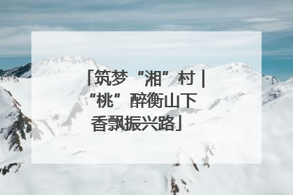 筑梦“湘”村｜“桃”醉衡山下 香飘振兴路