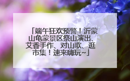 端午狂欢预警！沂蒙山龟蒙景区祭山演出、艾香手作、对山歌、逛市集！速来嗨玩~