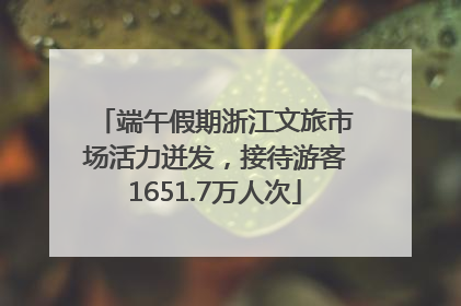 端午假期浙江文旅市场活力迸发，接待游客1651.7万人次