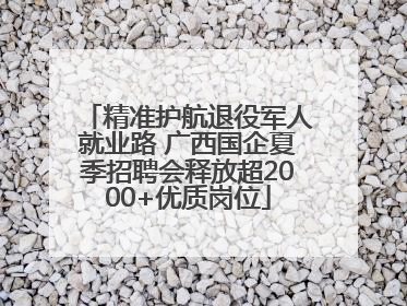 精准护航退役军人就业路 广西国企夏季招聘会释放超2000+优质岗位