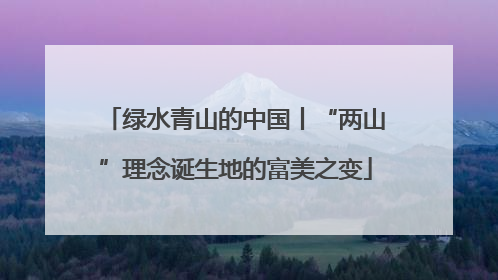 绿水青山的中国丨“两山”理念诞生地的富美之变