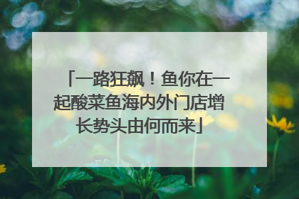 一路狂飙！鱼你在一起酸菜鱼海内外门店增长势头由何而来