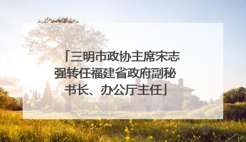 三明市政协主席宋志强转任福建省政府副秘书长、办公厅主任