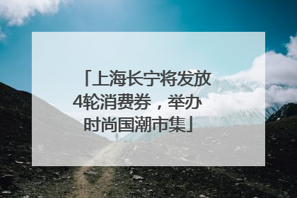 上海长宁将发放4轮消费券，举办时尚国潮市集