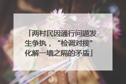 两村民因通行问题发生争执，“检调对接”化解一墙之隔的矛盾