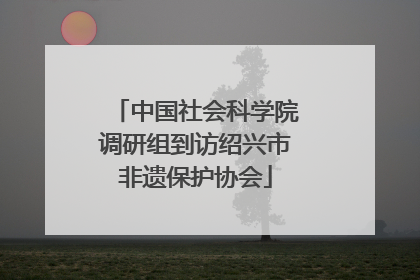 中国社会科学院调研组到访绍兴市非遗保护协会