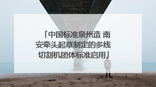 中国标准泉州造 南安牵头起草制定的多线切割机团体标准启用
