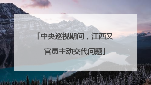 中央巡视期间，江西又一官员主动交代问题