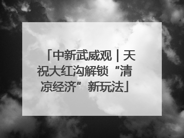 中新武威观｜天祝大红沟解锁“清凉经济”新玩法