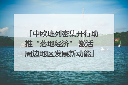 中欧班列密集开行助推“落地经济” 激活周边地区发展新动能