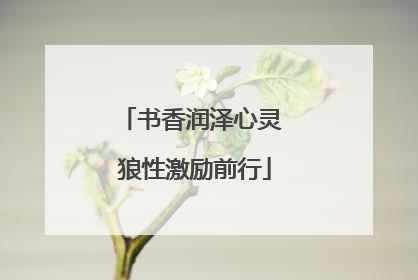 书香润泽心灵 狼性激励前行