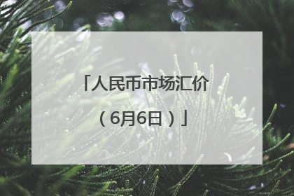 人民币市场汇价（6月6日）