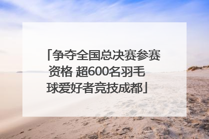 争夺全国总决赛参赛资格 超600名羽毛球爱好者竞技成都