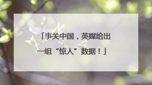事关中国，英媒给出一组“惊人”数据！
