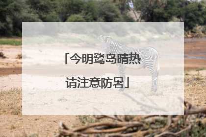 今明鹭岛晴热 请注意防暑