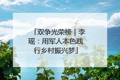 双争光荣榜｜李瑶：用军人本色践行乡村振兴梦
