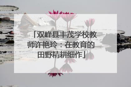 双峰县丰茂学校教师许艳玲：在教育的田野精耕细作