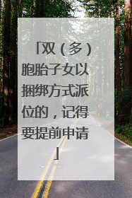 双（多）胞胎子女以捆绑方式派位的，记得要提前申请