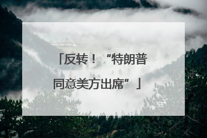 反转！“特朗普同意美方出席”