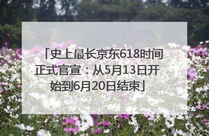 史上最长京东618时间正式官宣：从5月13日开始到6月20日结束