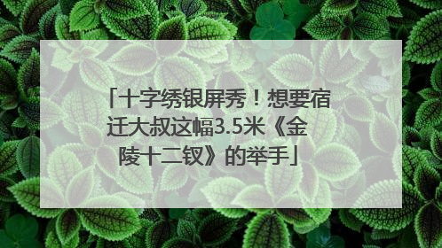 十字绣银屏秀！想要宿迁大叔这幅3.5米《金陵十二钗》的举手