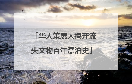 华人策展人揭开流失文物百年漂泊史