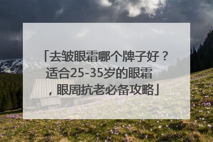 去皱眼霜哪个牌子好？适合25-35岁的眼霜，眼周抗老必备攻略