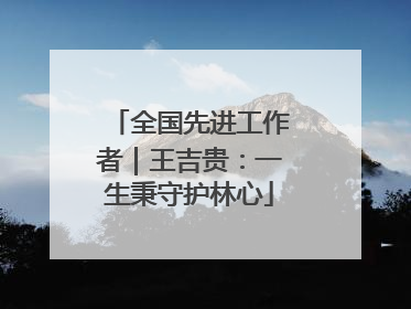 全国先进工作者｜王吉贵：一生秉守护林心