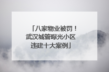八家物业被罚！武汉城管曝光小区违建十大案例